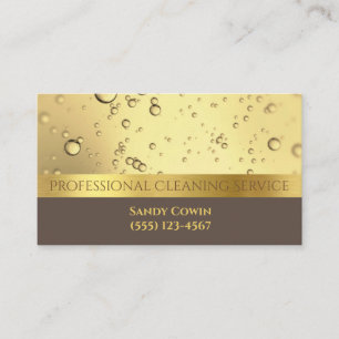 Carte De Visite Gold Bubbles Services de nettoyage professionnel