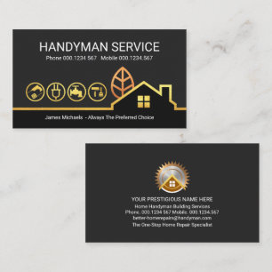 Carte De Visite Gold Building Landcape Handyman Outils