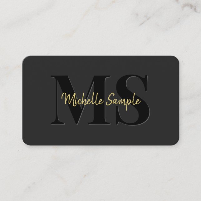 Carte De Visite Gold Calligraphé Nom du texte QR Code Script Luxe (Devant)