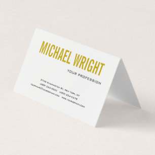 Carte De Visite Gold Color Name Black White Modern Plain Simple