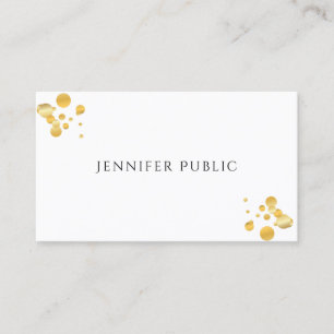 Carte De Visite Gold Confetti Moderne Élégant Modèle simple