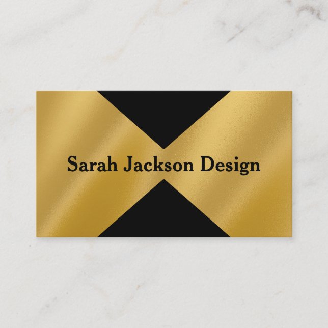 Carte De Visite Gold et Black Graphic Designer Finance Business (Devant)