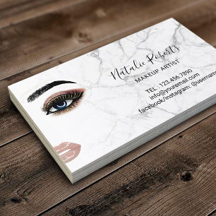 Carte De Visite Gold Eyelash Maquillage Artiste Marbre Salon de Be