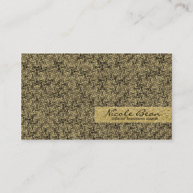 Carte De Visite Gold Faux Foil Design moderne Élégant Glamour (Devant)
