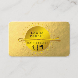 Carte De Visite Gold Faux Hair Styliste Maquillage Artiste Salon