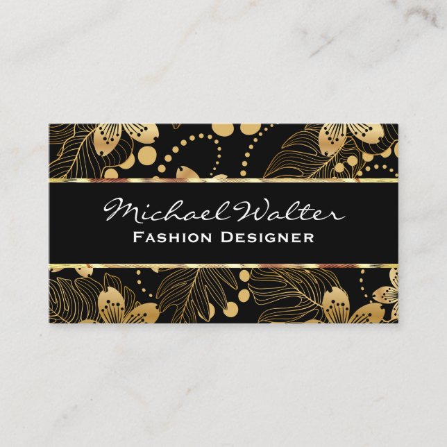 Carte De Visite Gold Floral (Devant)