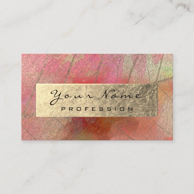 Carte De Visite Gold Foil Botanical Abstrait Influencer Blogger (Devant)