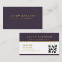 Gold foncé violet minimaliste QR Code Professionne