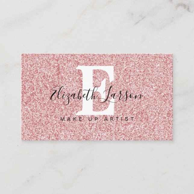 Carte De Visite Gold Glitter Makeup Artist Hair Salon Loyalty Card (Devant)