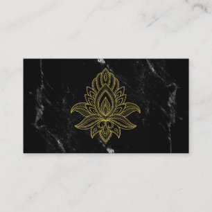 Carte De Visite ~ Gold Hamsa Marbre noir blanc sacré