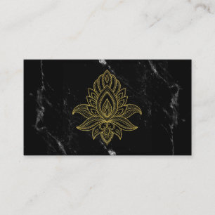 Carte De Visite *~* Gold Hamsa Marbre Noir Blanc Sacré