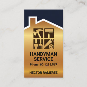 Carte De Visite Gold Handyman Home Toit Windows