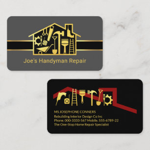 Carte De Visite Gold Handyman Tools Home Réparations
