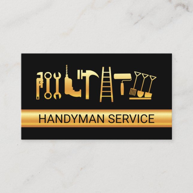 Carte De Visite Gold Handyman Tools Layer (Devant)