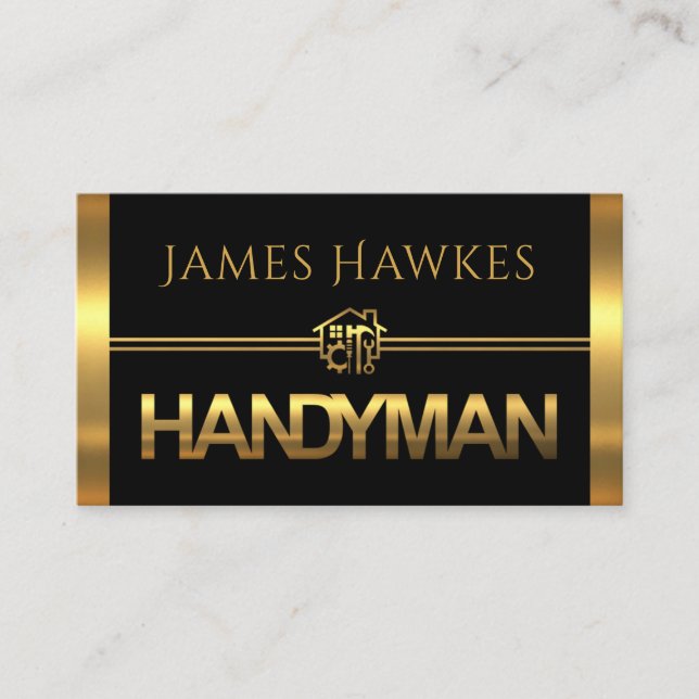 Carte De Visite Gold Handyman Tools Panels (Devant)