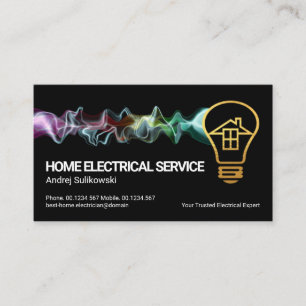 Carte De Visite Gold Home Bulb Électrification de la foudre 