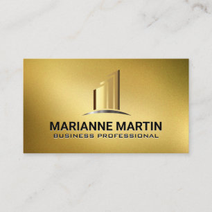 Carte De Visite Gold Immobilier bâtiments Texture or