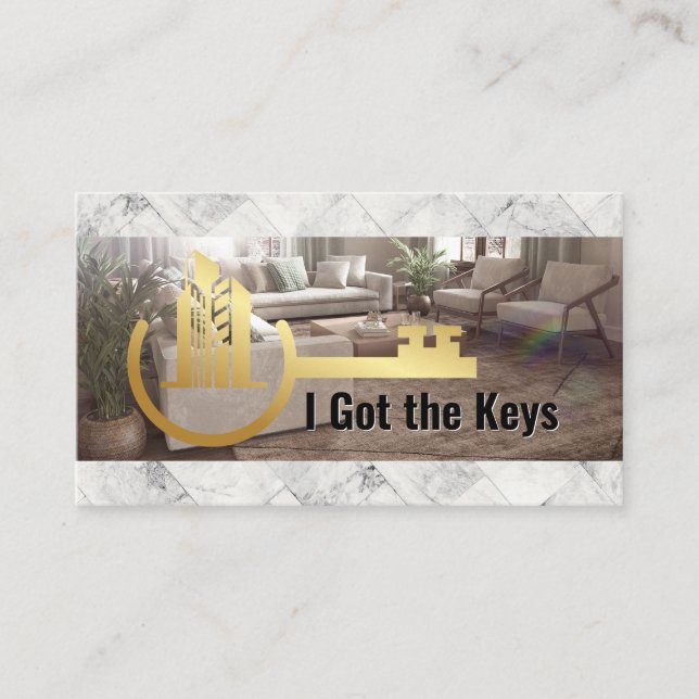 Carte De Visite Gold Key Immobilier commercial | Intérieur (Devant)