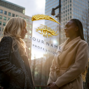 Carte De Visite Gold Lashes Brosses logo maquillage Blanc