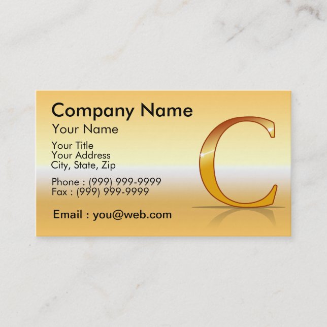 Carte De Visite gold lettre "C" (Devant)