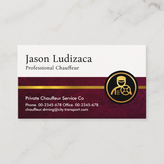 Carte De Visite Gold Line Red Grunge Driving (Devant)