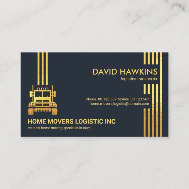 Carte De Visite Gold Logistic Lines Professional Truck Driver (Devant)