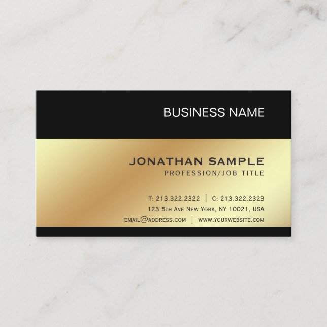 Carte De Visite Gold Look élégant moderne Premium Silk Luxe (Devant)