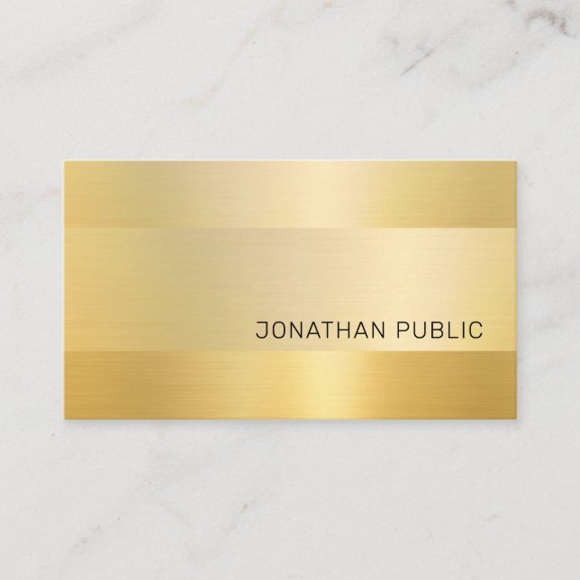 Carte De Visite Gold Look Moderne Elegant Simple Design Modèle (Devant)