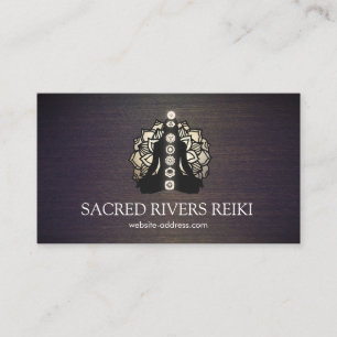Carte De Visite Gold Lotus et Chakras Energy Healer et Yoga