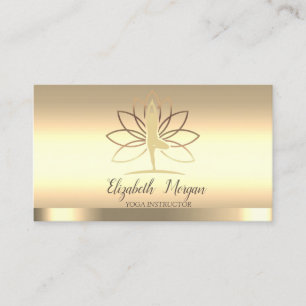 Carte De Visite Gold Lotus Femmes Silhouette Instructeur de Yoga