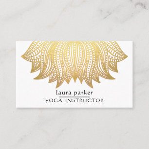 Carte De Visite Gold Lotus Mandala Yoga Trainer Méditation