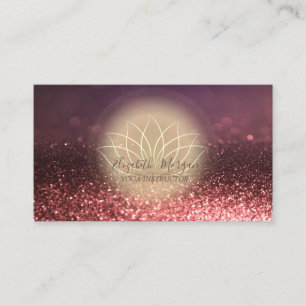 Carte De Visite Gold Lotus Yoga Instructeur Bokeh