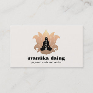 Carte De Visite Gold Lotus Yoga Méditation Pose Chakra