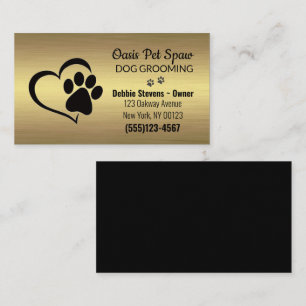 Carte De Visite Gold Lux Empreinte de patte Chien Animaux de compa
