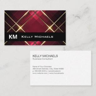 Carte De Visite Gold Lux Trim   Bandes rouges
