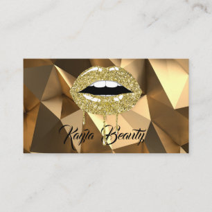 Carte De Visite Gold Luxury Glam Parties scintillant Lips maquilla
