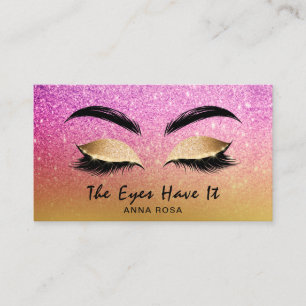 Carte De Visite *~* Gold Magenta Parties scintillant Lashes Extens
