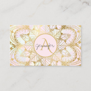 Carte De Visite Gold Mandala Iridescente Holographique Yoga