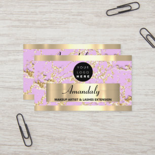 Carte De Visite Gold Marble Consulting Parties scintillant Pink P