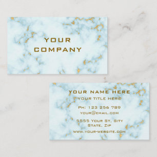 Carte De Visite Gold Marbre blanc Golden Text Professional Luxe