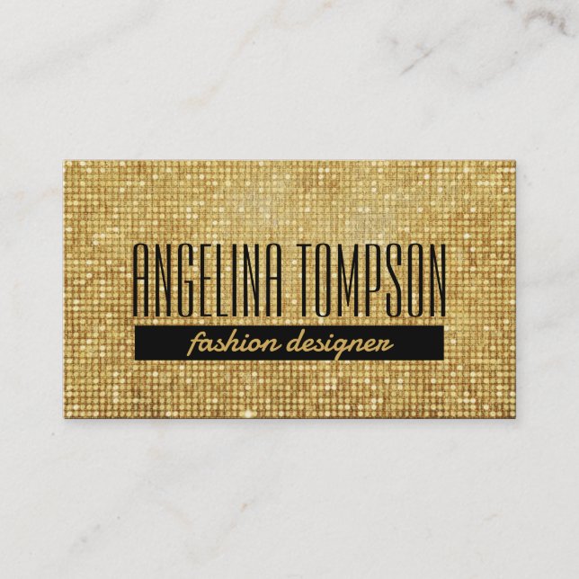 Carte De Visite Gold Metal Motif Fashion Blogger Design Expert (Devant)