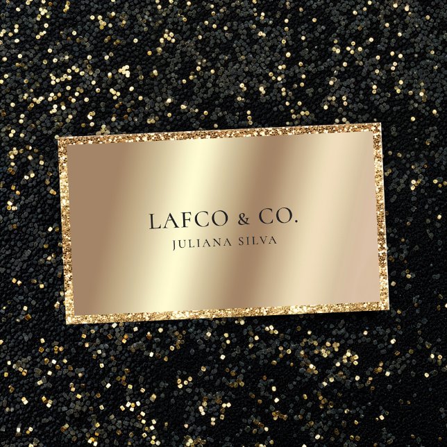 Carte De Visite Gold Metallic Foil QR Code Luxe (Créateur téléchargé)