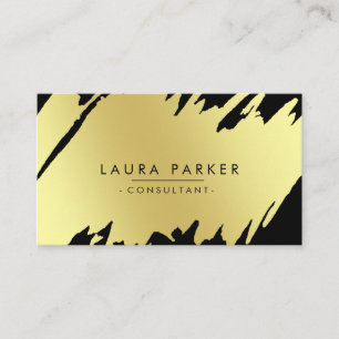 Carte De Visite Gold Modern Splatter Professionnel Propre Élégant