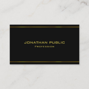 Carte De Visite Gold Name Modern Black Modèle Professional