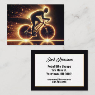 Carte De Visite Gold Neon Bicyclist