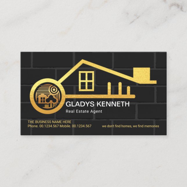 Carte De Visite Gold New Home Key Immobilier (Devant)