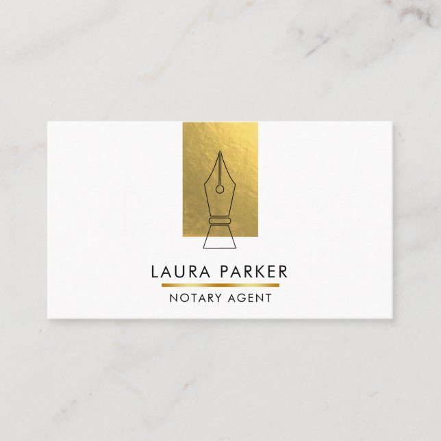 Carte de visite Gold Nib de l'agent de prêt de la  (Devant)