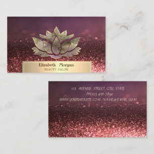 Carte De Visite Gold Parties scintillant Chic Lotus Bokeh Beauty S