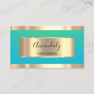 Carte De Visite Gold Professional Consulting Dusty Blue Modern