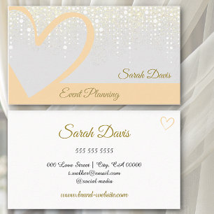 Carte De Visite Gold Rain Driam Peach Heart Event Planner